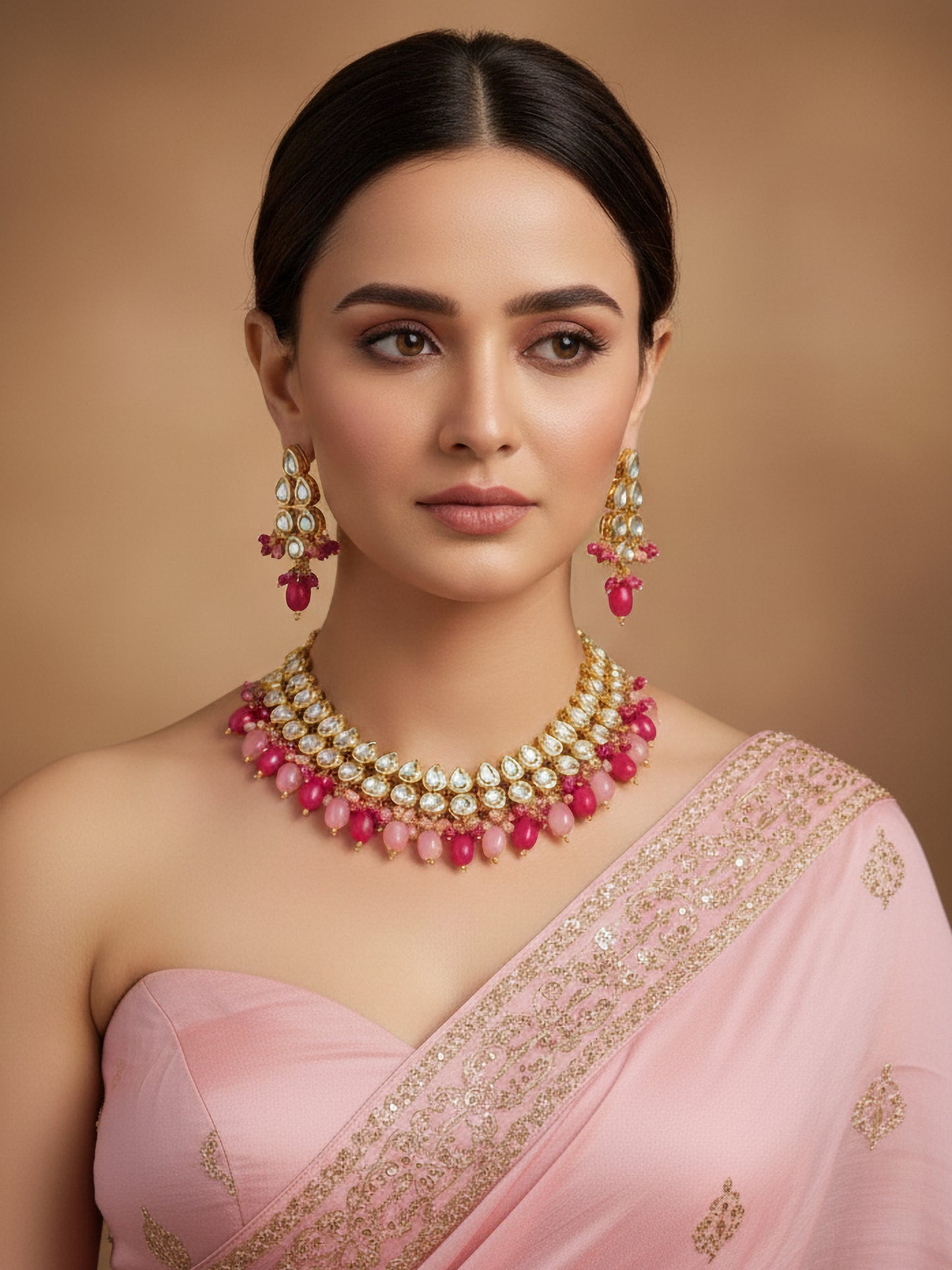 Classic Premium Multicolor Kundan Necklace Set