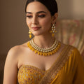 Classic Premium Yellow Kundan Necklace Set