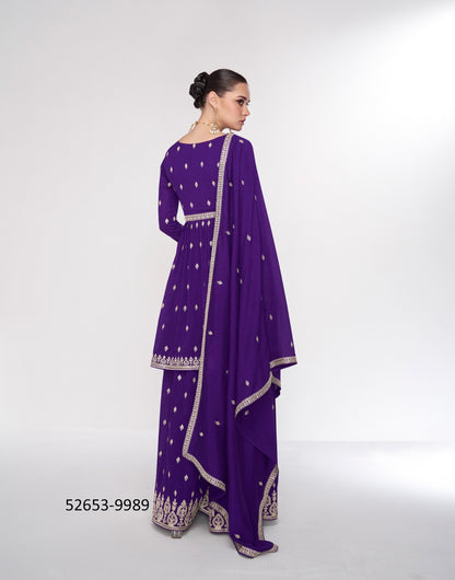 Purple Premium Ready to wear Sharara Suit Set