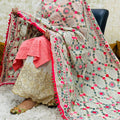 Pink Design Chikan Kurti & Zari Mastani Sharara Pom Pom Dupatta Set