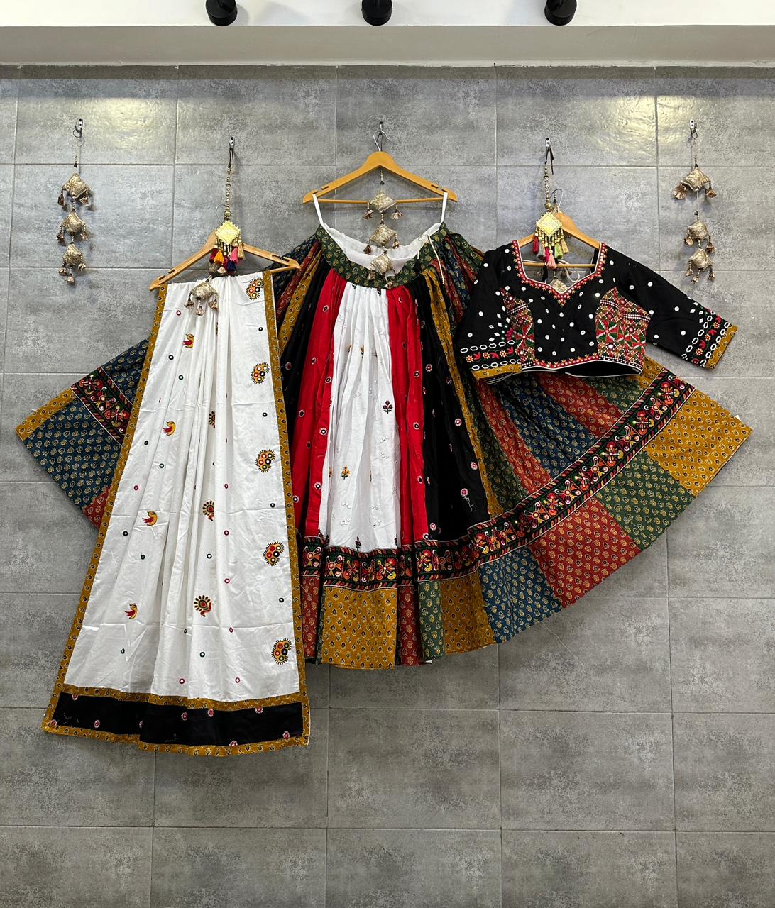 White Premium Navratri Chaniya Choli for Garba and Dandiya