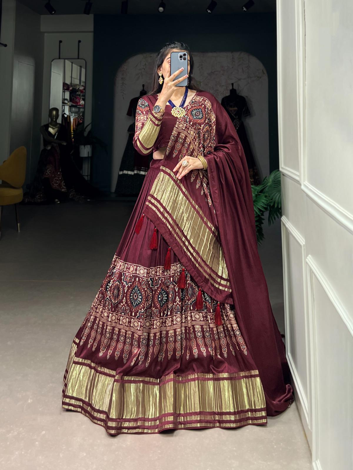 Deep Maroon Premium Navratri Garba Chaniya Choli Set