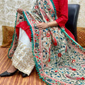 Red Design 2 - Chikankari Kurti with Pom Pom Phulkari Dupatta and Zari Mastani Sharara Set