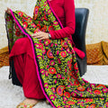 Design 8 - Georgette Red Patiala Salwar Suit with Phulkari Dupatta + Sizes