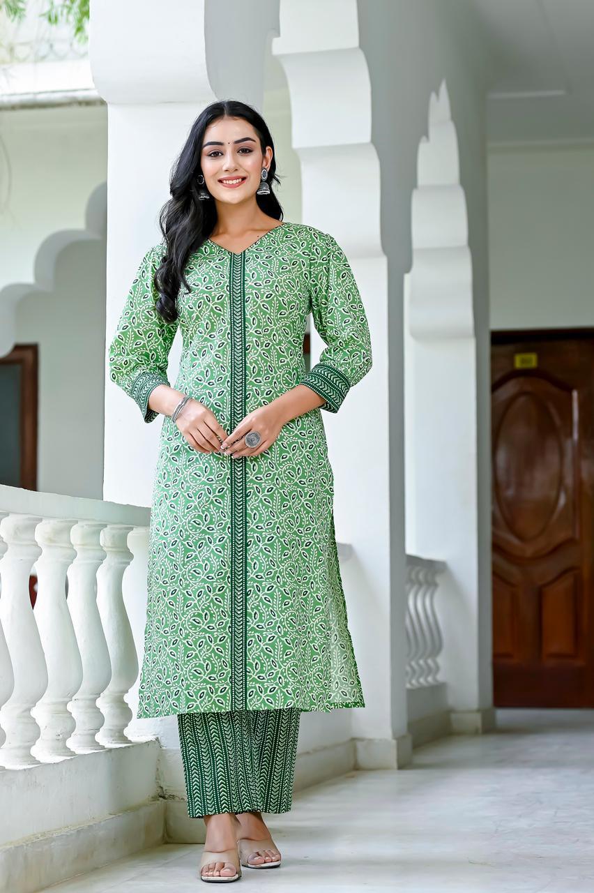 Women Jaipuri cotton Kurti set with pant in Guwahati at best price by Iona  Creation - Justdial