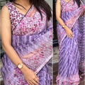 Lavender Monsoon Delight Lightweight Organza Saree