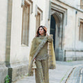 Elegant Green Crepe Silk Sharara | Pakistani Style Suit for Women