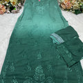 Green Lucknow Chikankari Noodle Strap Kurta + Pant 3-Piece Set