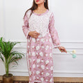 Dusty Pink Exquisite Handcrafted 3D Lucknowi Chikankari Kurti & Palazzo Set