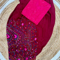 Maroon Pink Beautiful Chikankari Sequins Kurti and Patiala Salwar Set