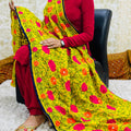 Design 5 - Georgette Red Patiala Salwar Suit with Phulkari Dupatta + Sizes