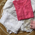 Pink Mukaish Work Lucknow Chikankari Kurta Set with Palazzo & Dupatta