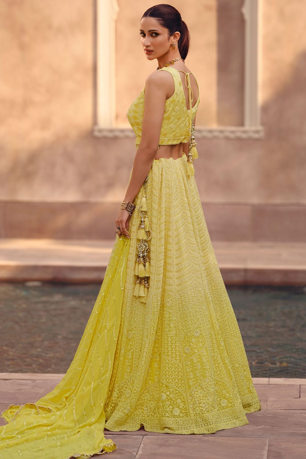 Yellow Wedding Guest Reception Bridal Lehenga Choli