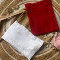 Red Lucknowi Chikankari Dobby Cotton Dyed Kurta with Modal Palazzo