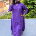 Purple Exclusive Dobby Cotton 3-Piece Salwar Suit Set