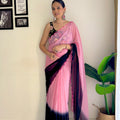 Pink Black Party Wear Fancy Dual Shaded Georgette Saree