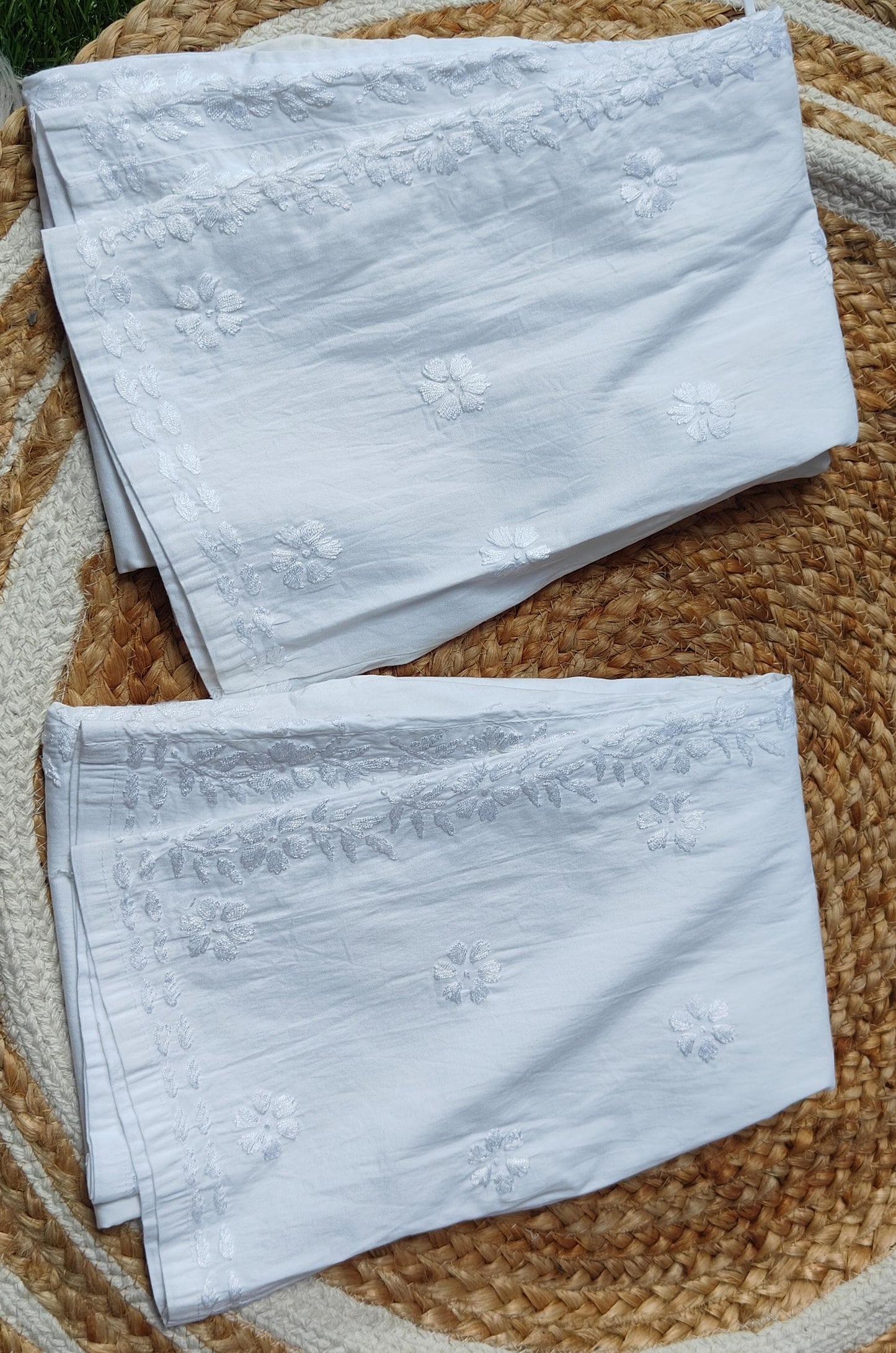 Set of 2 Handcrafted Lucknow Chikankari Lycra Pants Up to Size 50