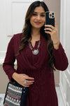 Maroon Ethereal Dyeable Modal Chikankari Kurta Set (New)