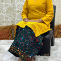 Yellow Dark Green Beautiful Mastani Kurti Set with Chikankari and Sequin Work