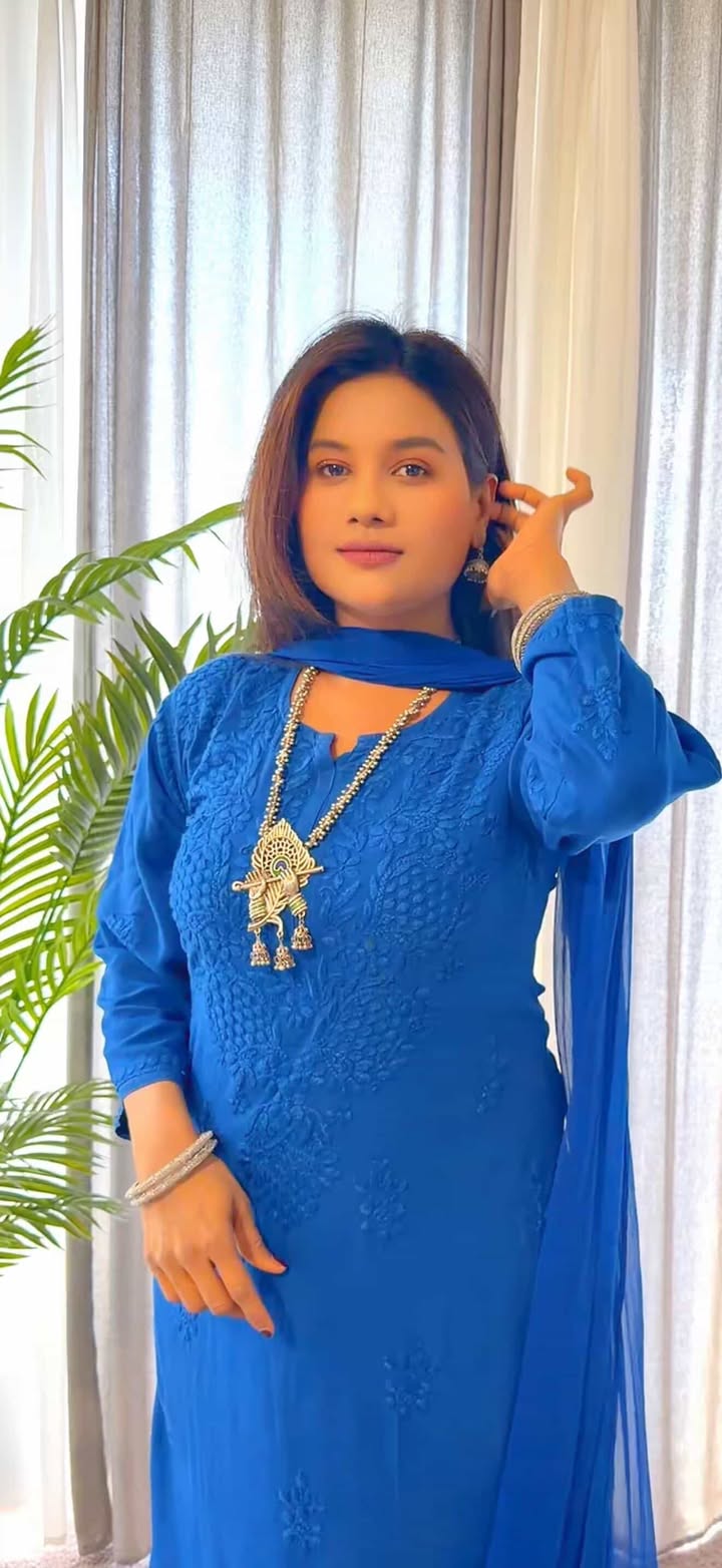 Royal Blue Ethereal Dyeable Modal Chikankari Kurta Set