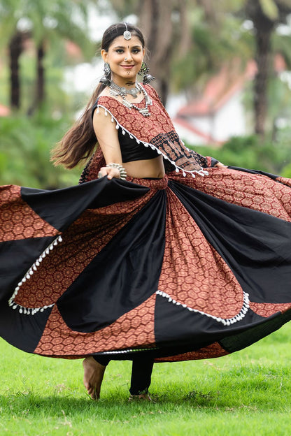 Black Garba Dandiya Chaniya Lehenga Choli Set