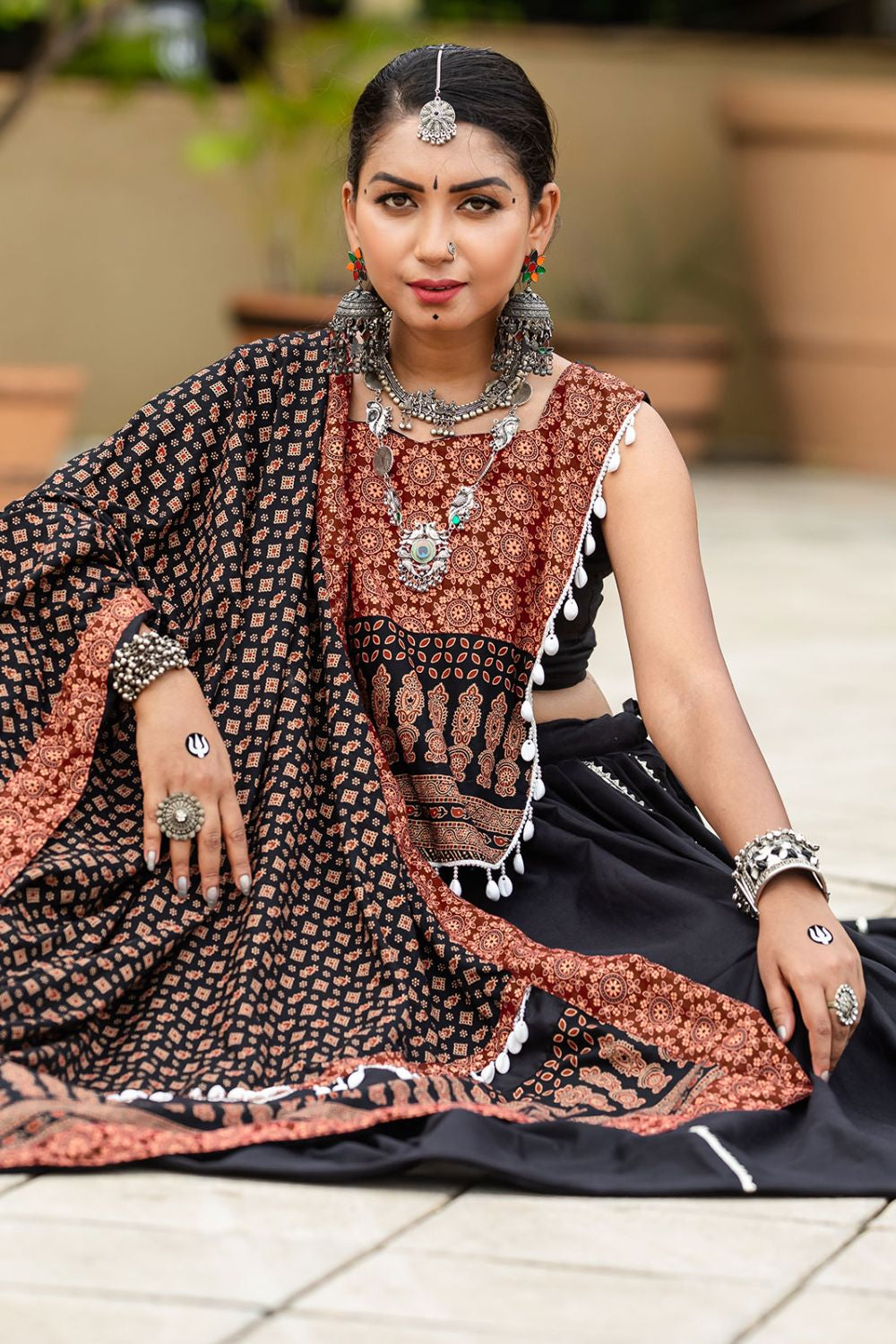 Black Garba Dandiya Chaniya Choli Set