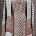 White Multicolor Premium Winter 2025 Pashmina Kani Suit Set with Stole & Bottom