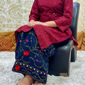 Maroon Navy Blue Beautiful Mastani Kurti Set with Chikankari and Sequin Work