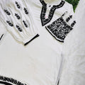 White and Black Beautiful Modal Bangle Sleeve Lucknow Chikankari Dhoti Set