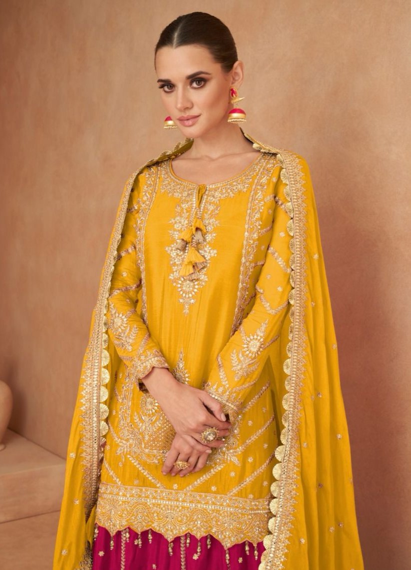 Yellow Exquisite Party Wear Premium Lehenga Suit Set with Embroidery & Mirror Work