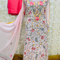Light Pink Multicolor Phulkari Pastel Colors Suit Set with Kantha Work