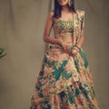 Green Blossom Beauty Floral Custom Lehenga with Big Flair