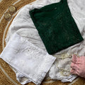 Dark Green Mukaish Work Lucknow Chikankari Kurta Set with Palazzo & Dupatta