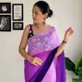 Purple Party Wear Fancy Dual Shaded Georgette Saree