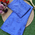 Blue PLUS SIZE PREMIUM Lucknow Chikankari Handcrafted Rayon Kurti & Palazzo Set