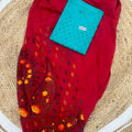 Maroon and Aqua Blue Beautiful Chikankari Sequins Kurti and Patiala Salwar Set