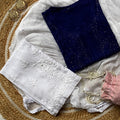 Navy Blue Mukaish Work Lucknow Chikankari Kurta Set with Palazzo & Dupatta