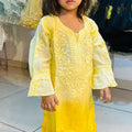 Multiple Colors Lucknow Chikankari Kurta and Gharara Set for Kids Chanderi Silk