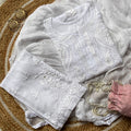 White Mukaish Work Lucknow Chikankari Kurta Set with Palazzo & Dupatta
