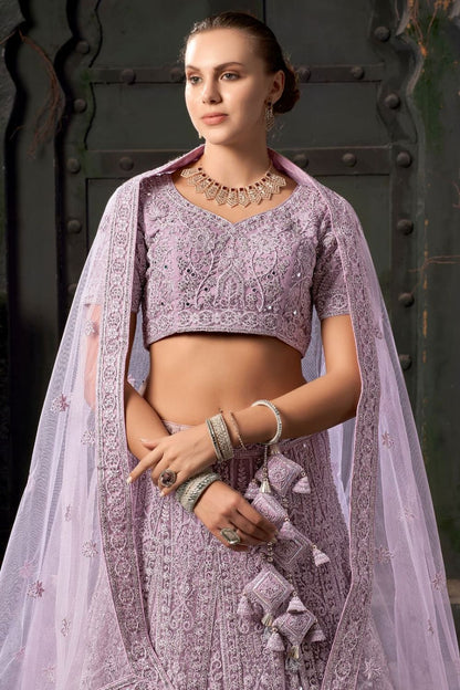 Lilac Wedding Bridal Wedding Lehenga Choli with Dupatta