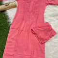 Peach Premium Lucknow Chikankari handwork Modal Palazzo Set