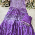 Purple Classy Vivid V Lace Chikankari Gharara 3-Piece Set (Limited Stock)