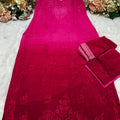 Pink Lucknow Chikankari Noodle Strap Kurta + Pant 3-Piece Set