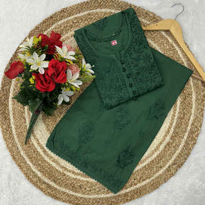 Green Chikankari Kurta