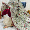 Maroon Chikan Kurti & Zari Mastani Sharara Pom Pom Dupatta Set