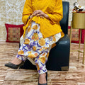 Yellow Chikan Kurti with Digital Patiala Salwar Set