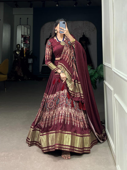 Deep Maroon Premium Navratri Garba Chaniya Choli Set