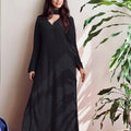 Black Elegant Viscose Lucknow Chikankari Handwork Ensemble (New)