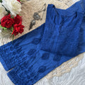 Blue Designer Lucknow Chikankari Collection Cotton Kurti & Pant Set