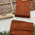 Brown Premium Rayon Chikankari Kurti Palazzo Set – Lucknowi Handwork | Sizes 36–48